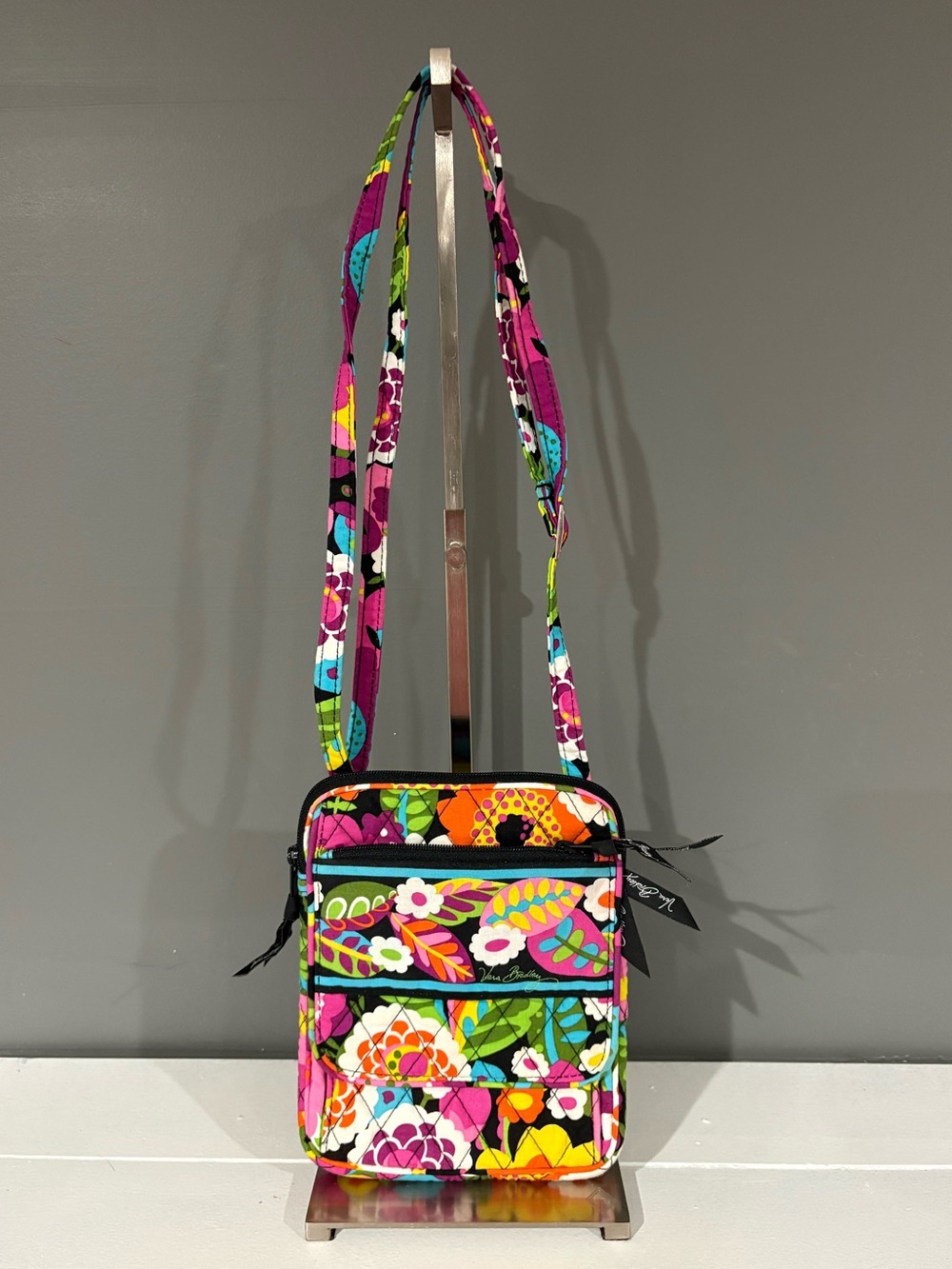 Vera Bradley Floral Quilted Crossbody in Multi Pink, Green, Blue